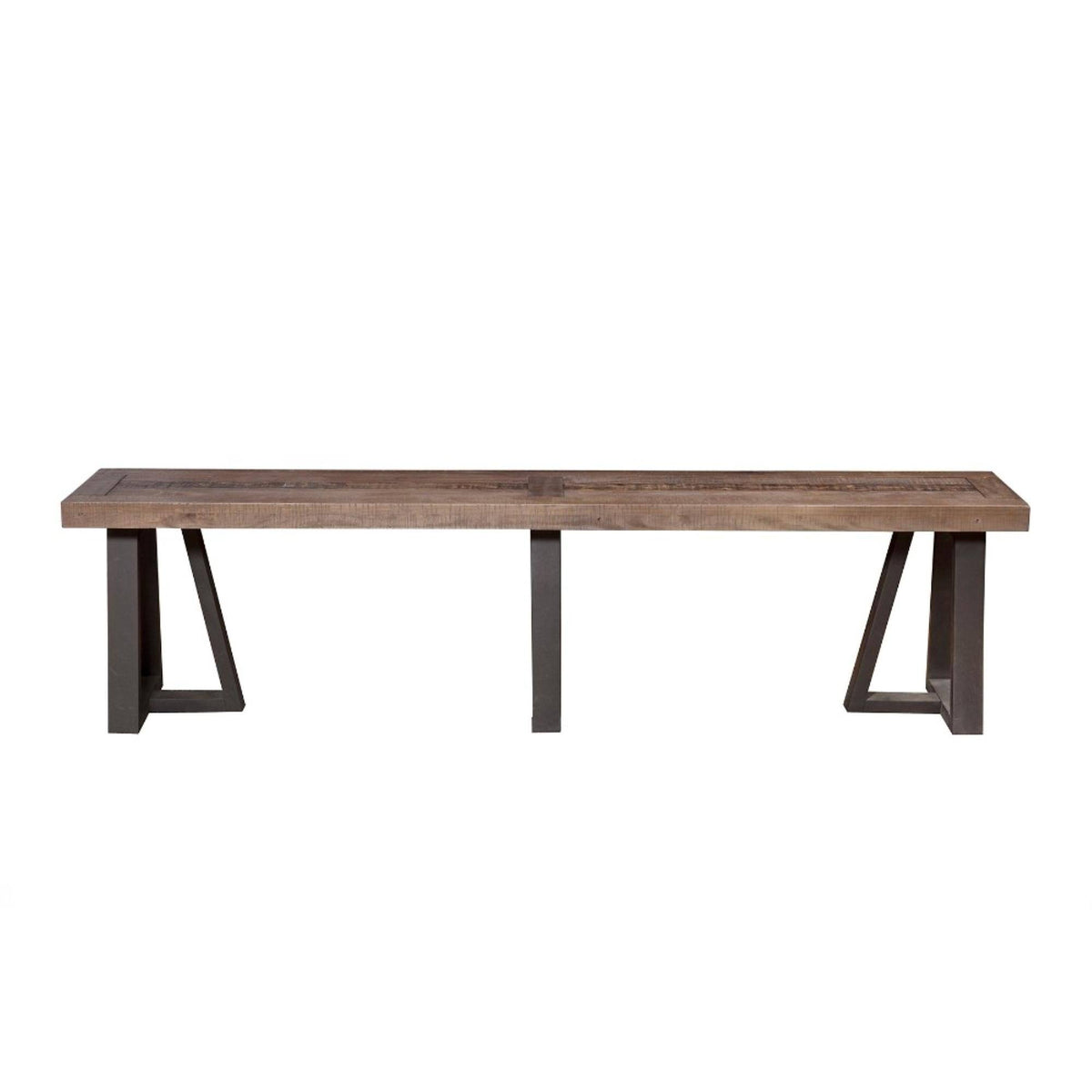 Wood and Metal Dining Bench Brown H9188