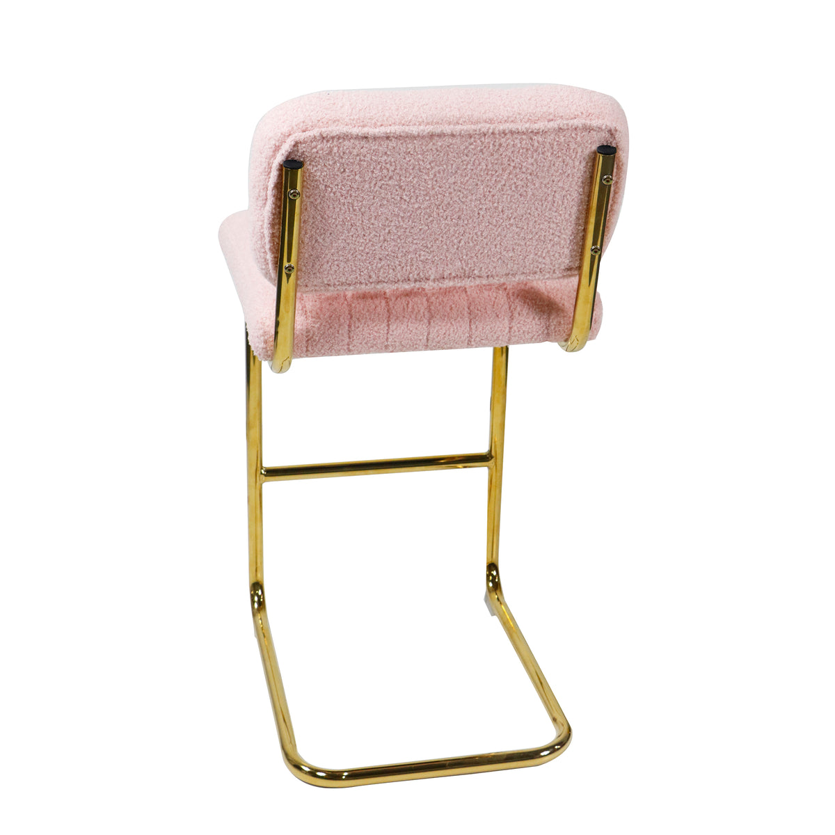 Pink Boucle Fabric Counter Height Bar Stools Set of 2 U314823