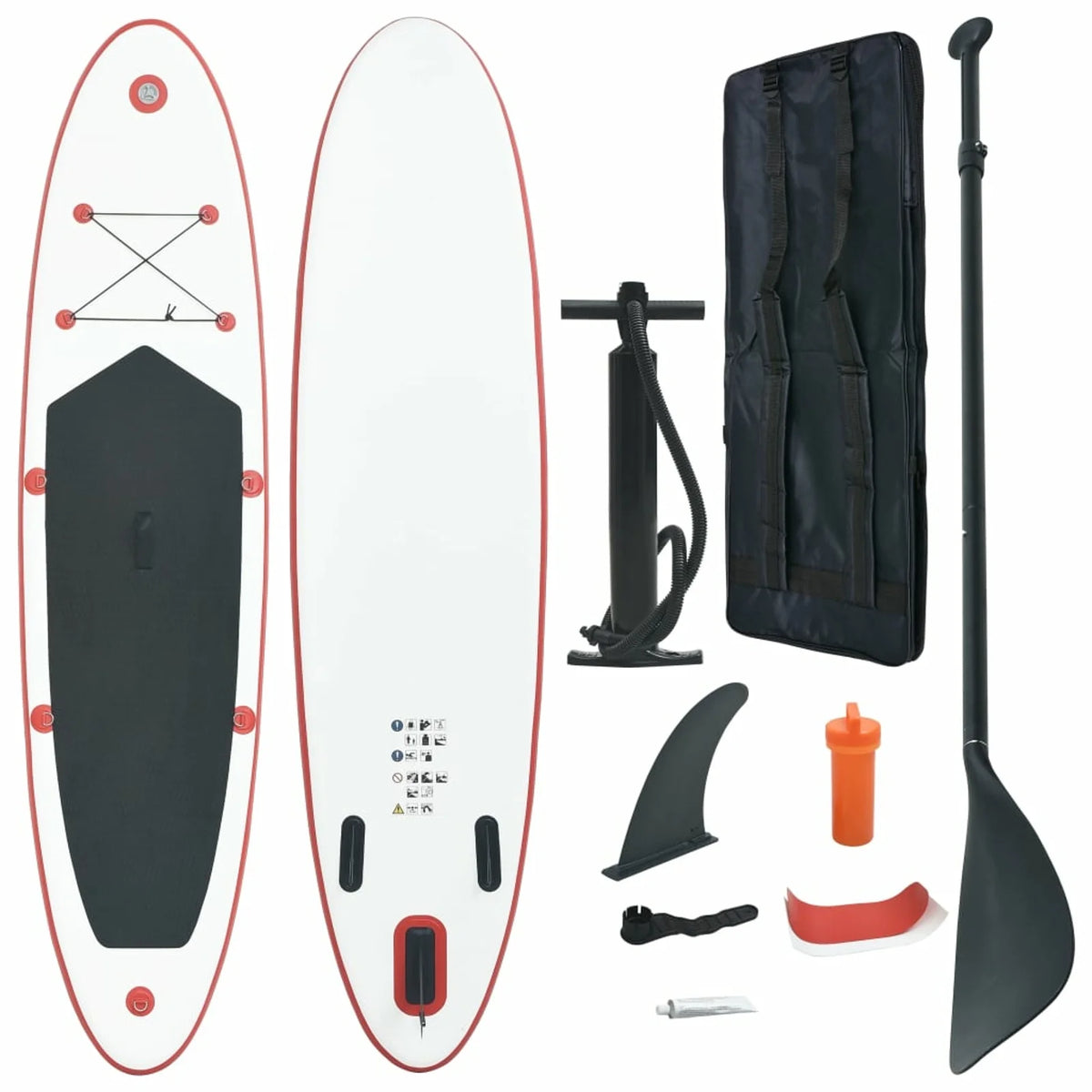 Red and White Inflatable Paddleboard Set R9618