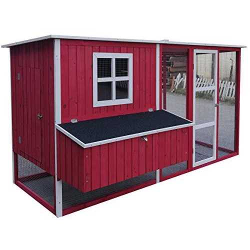 87 inch Wood Chicken Coop Hen House Run Nesting Box G42295