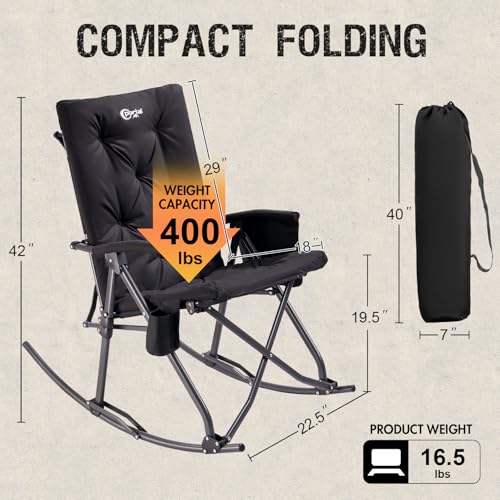 Oversized Folding Rocking Camping Chair with Carry Bag, Blue U9591