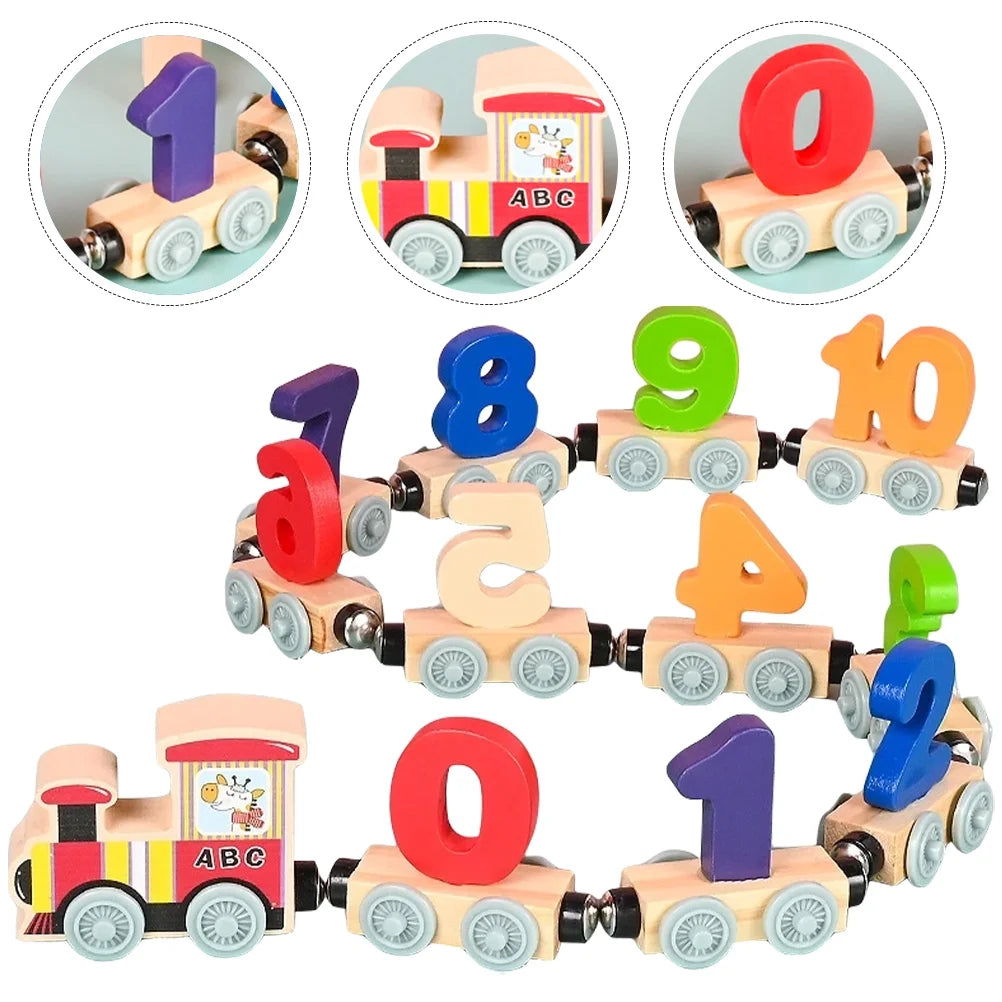 Wood Train Toy Magnetic Learning Toy S32908