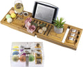 Bamboo Bathtub Caddy Tray with Book & Wine Holder, Expandable, Pack of 2 K33542