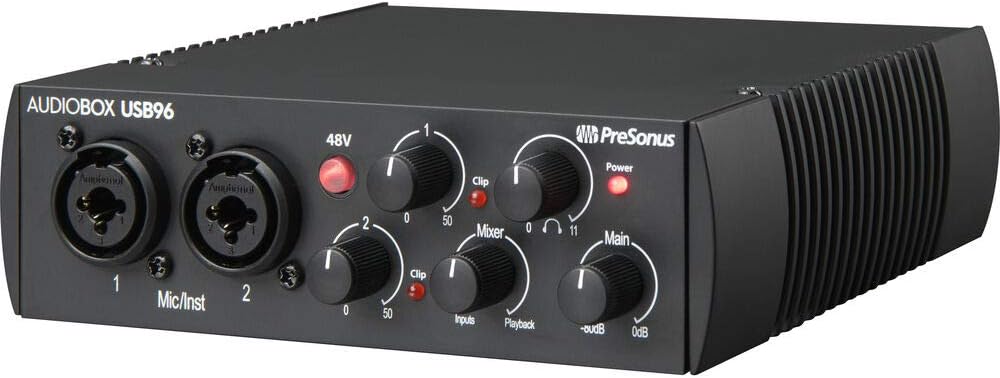 Audio Interface with Studio Monitors and Instrument Cable H377333