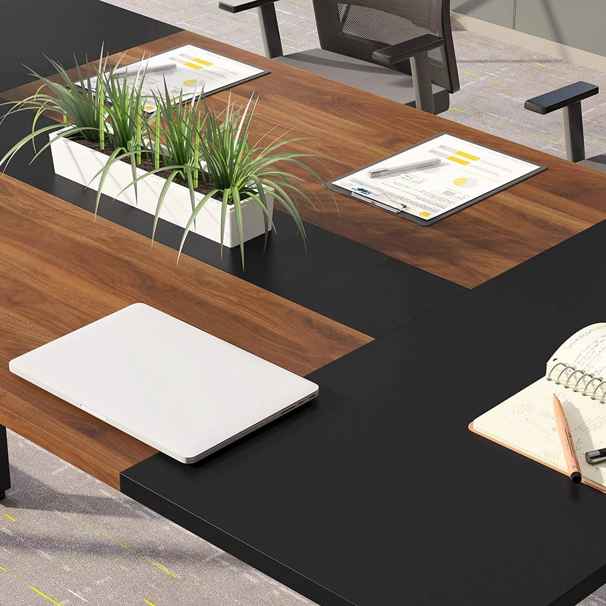 6FT Wood Metal Meeting Table Z68986