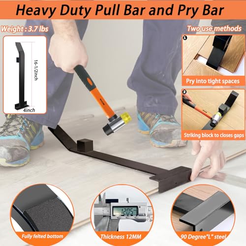 4 in 1 Floor Installation Kit with Tapping Block, Pull Bar, 40pc Spacers, Rubber Mallet C427813