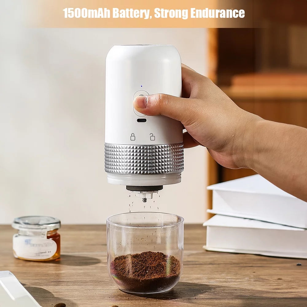 Portable Electric Burr Coffee Grinder 13W 200ml USB Rechargeable Adjustable Cordless R9864