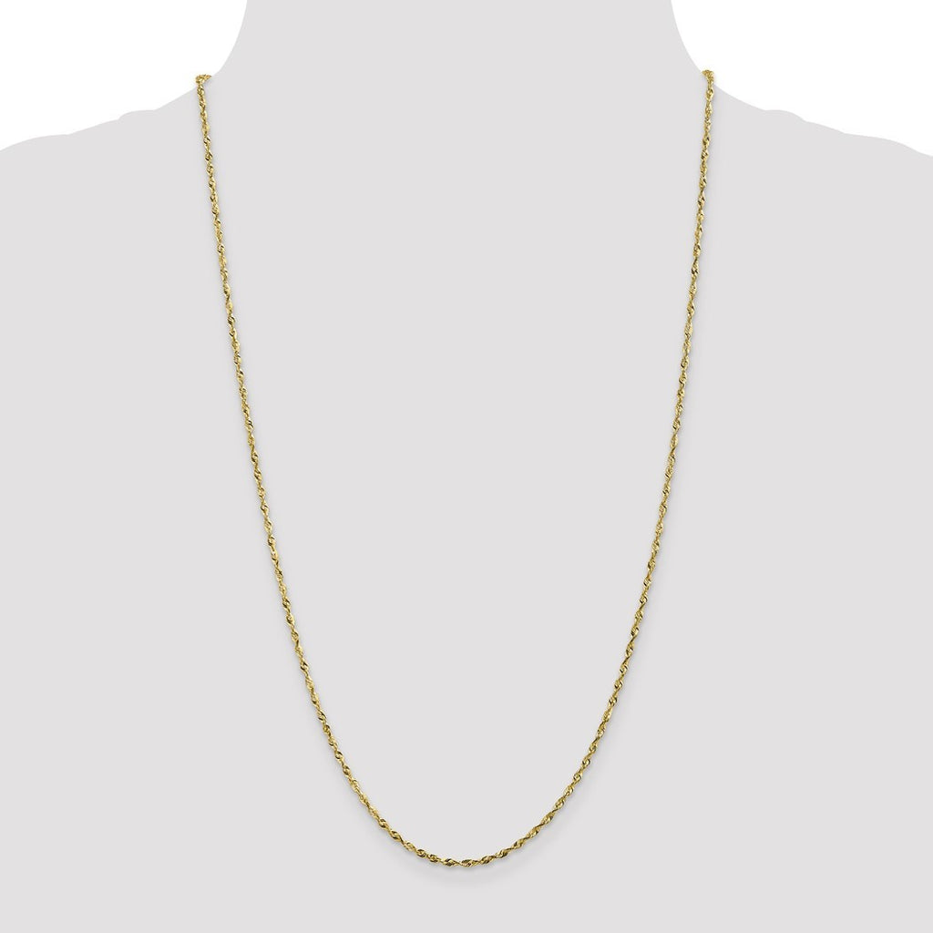 10k Gold 1.8mm Rope Chain Necklace 22 Inch S6409