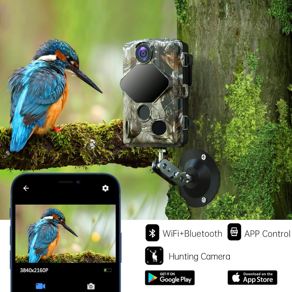 4K 24MP WiFi Trail Camera with Night Vision, IP66 Waterproof, Pack of 2 P869