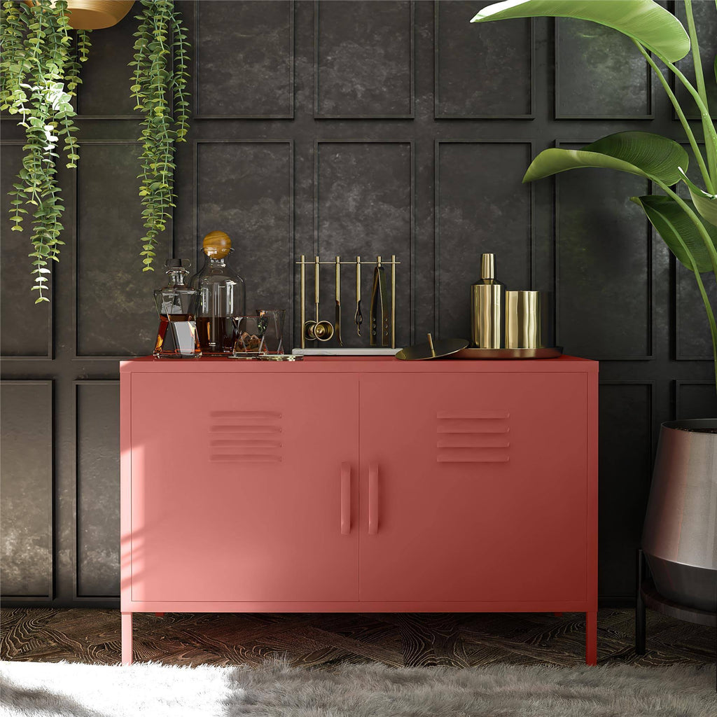 2 Door Metal Accent Cabinet, Terracotta X935