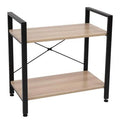 2 Tier Narrow Industrial Wood Bookcase Z14036