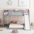 Twin Low Profile Bunk Beds with Slide and Staircase X37761