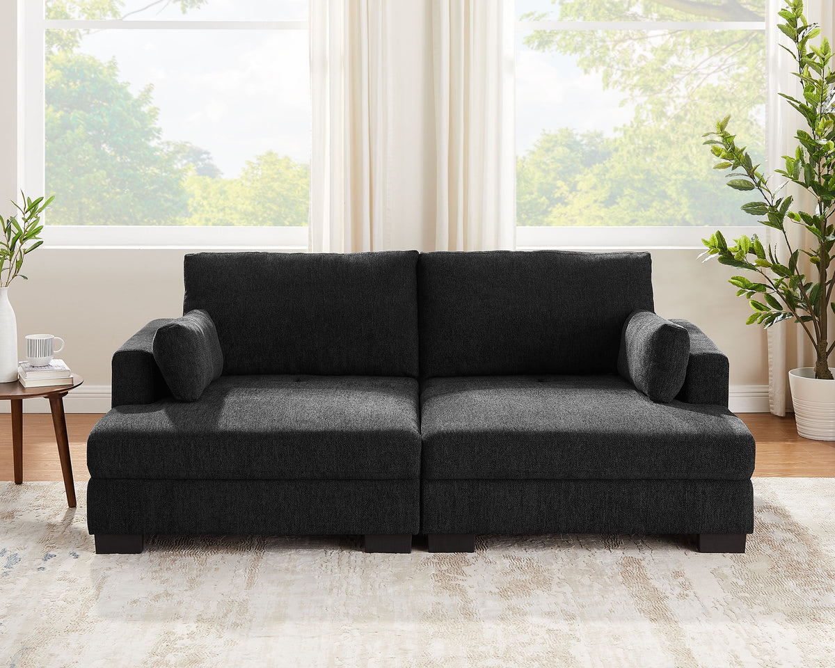 Dark Gray Loveseat Sofa Chaise Lounge R4801