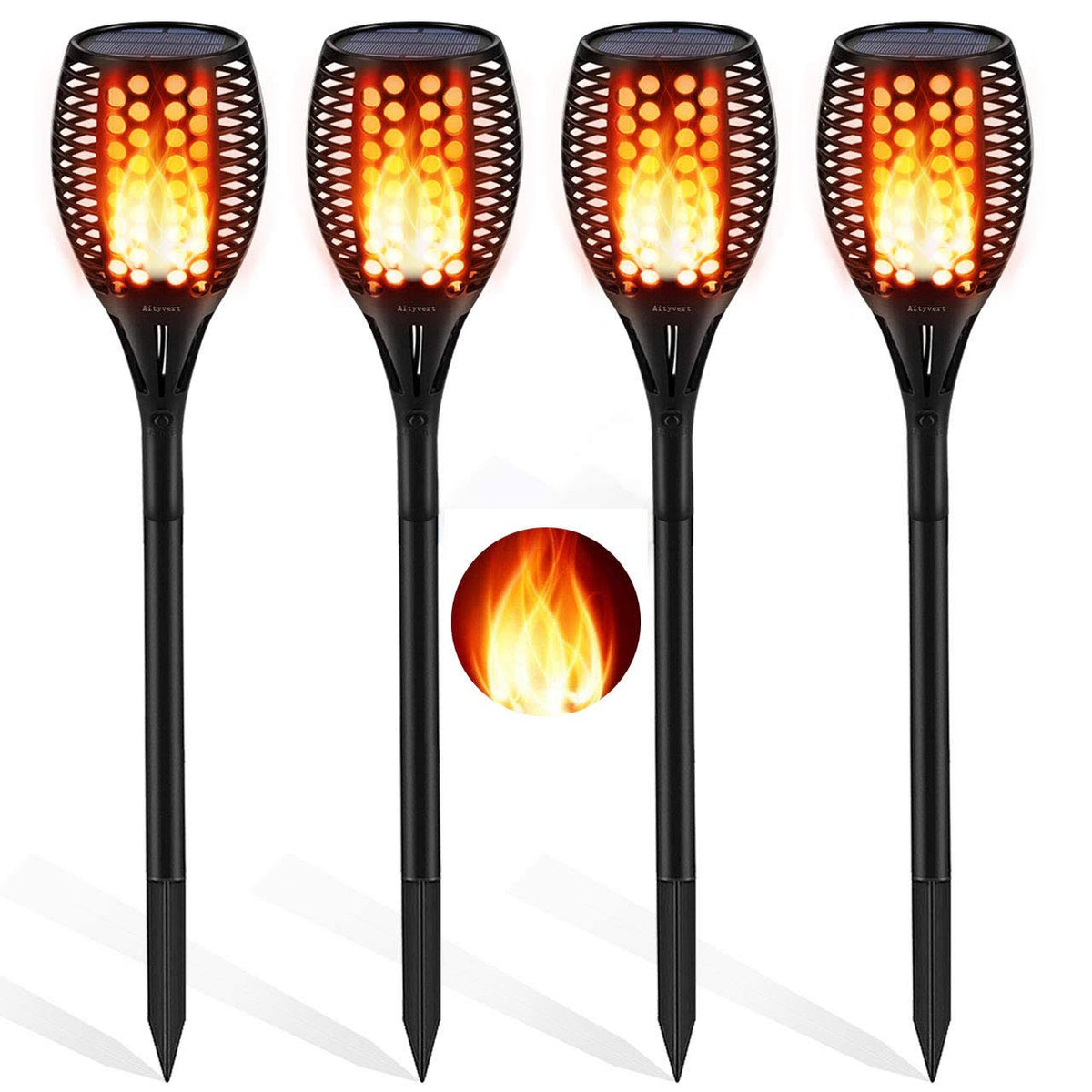 Solar Torch Lights Waterproof Flickering Flame Torches B841