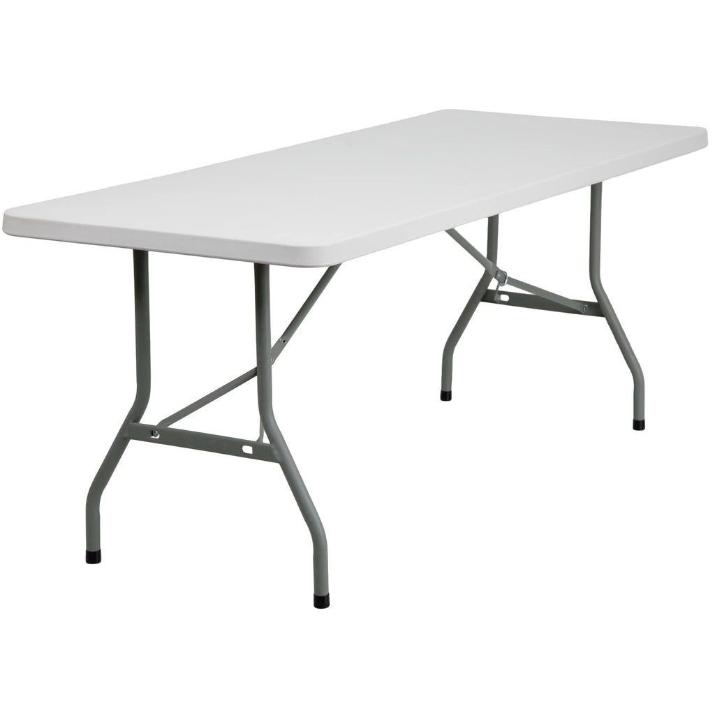 6-Foot Granite White Plastic Folding Table U22636