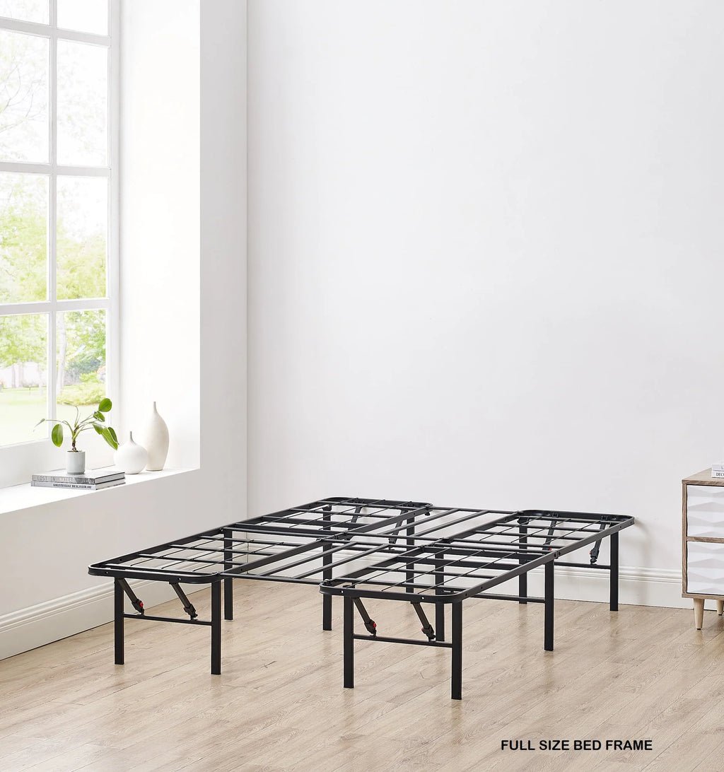 14 Convertible High Platform Metal Bed Frame, Twin/Full, Black J65201