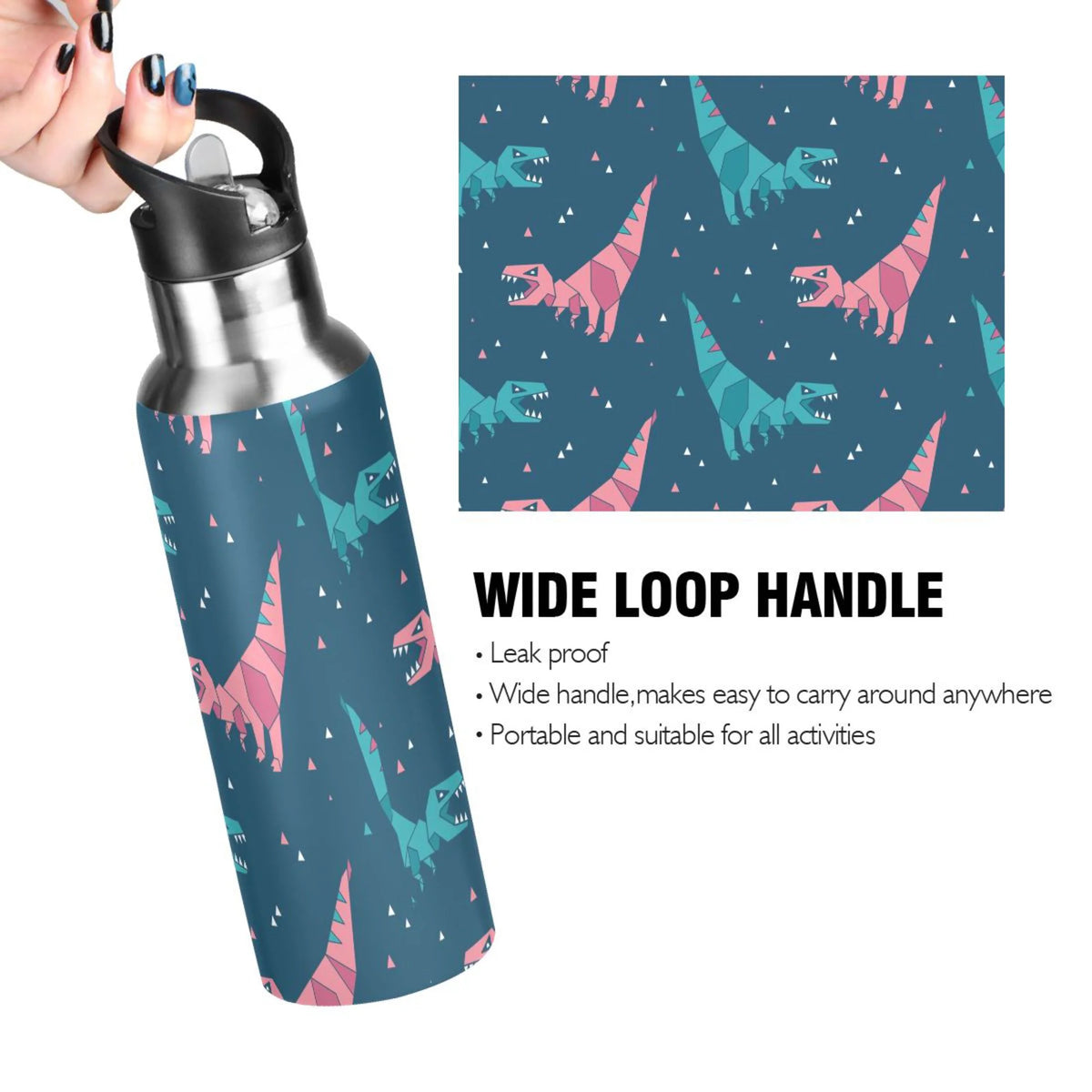 Stainless Steel Water Bottle with Straw Lid Vacuum Insulated 20 OZ L25370