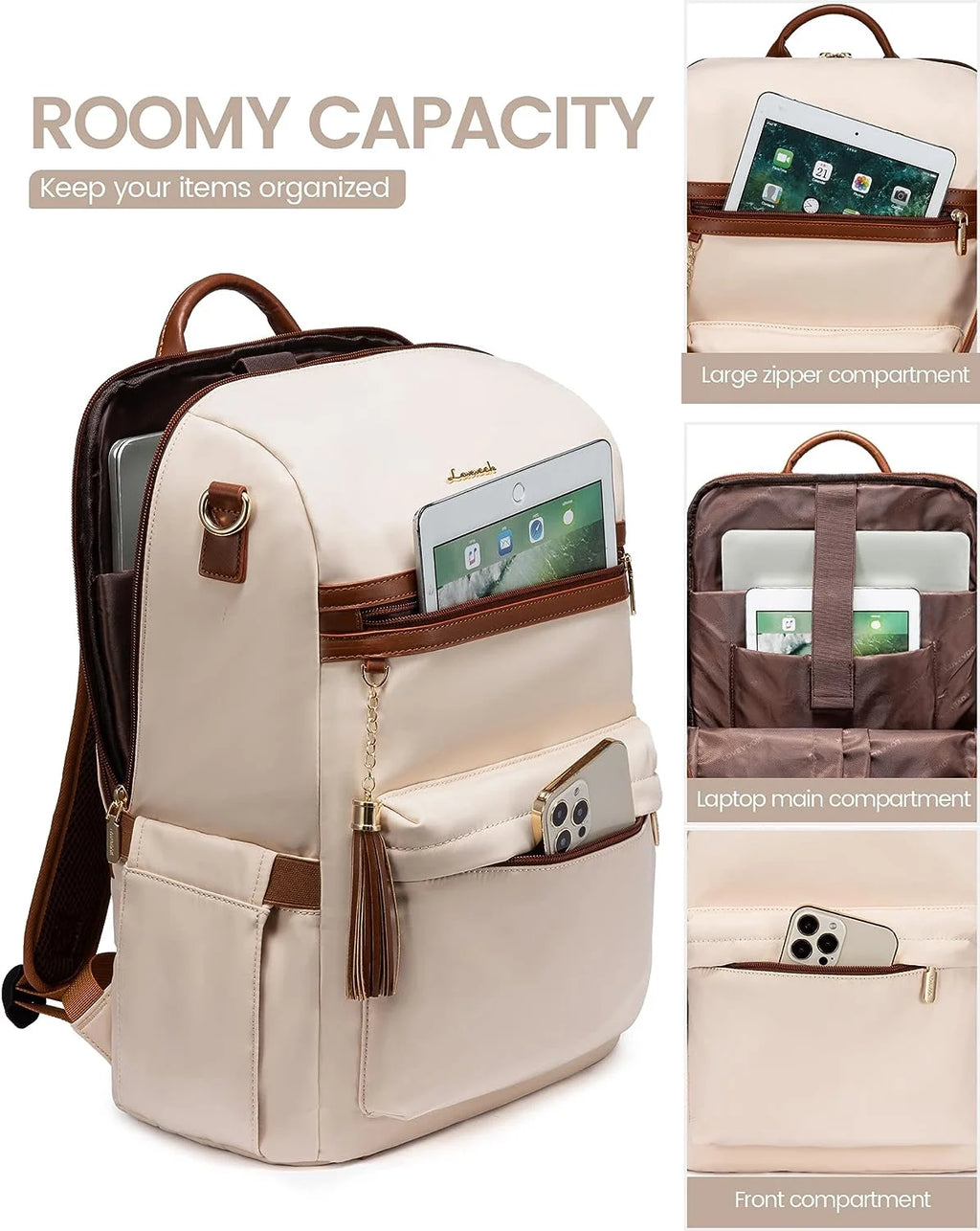 15.6" Laptop Backpack with USB Port Convertible Daypack Z956