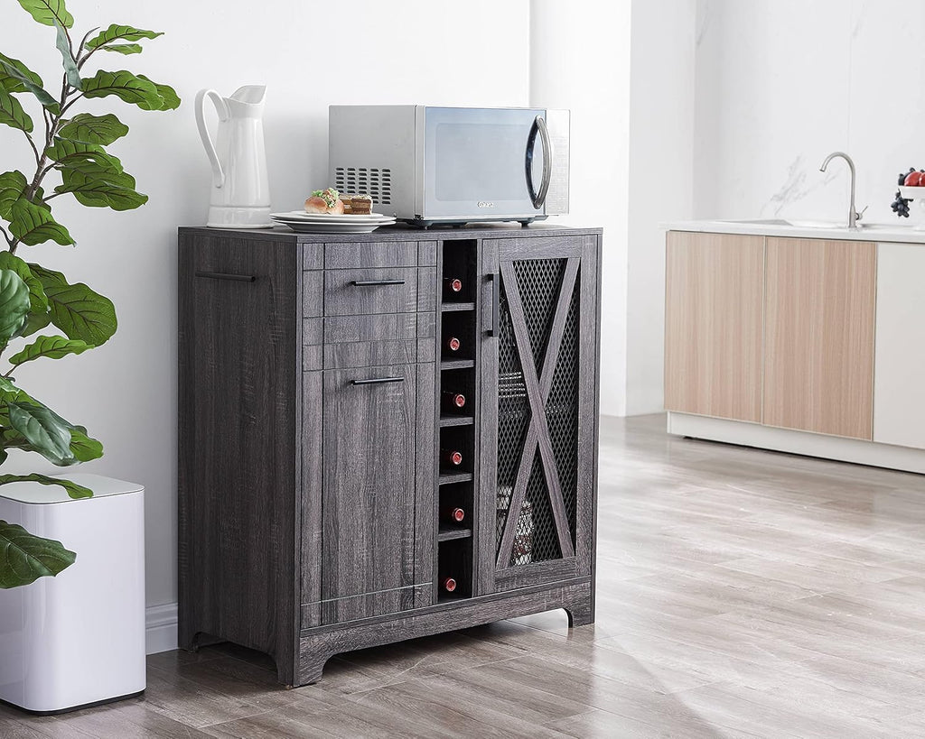 Bar Cabinet with Wire Mesh Doors C152
