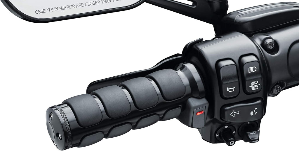 Heated Motorcycle Handlebar Grips Gloss Black 1 Pair O283649
