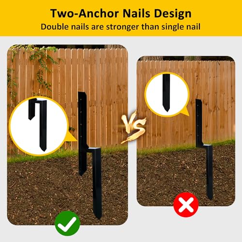 40 Inch Heavy Duty Steel Fence Post Repair Stakes, 2 Pack J332