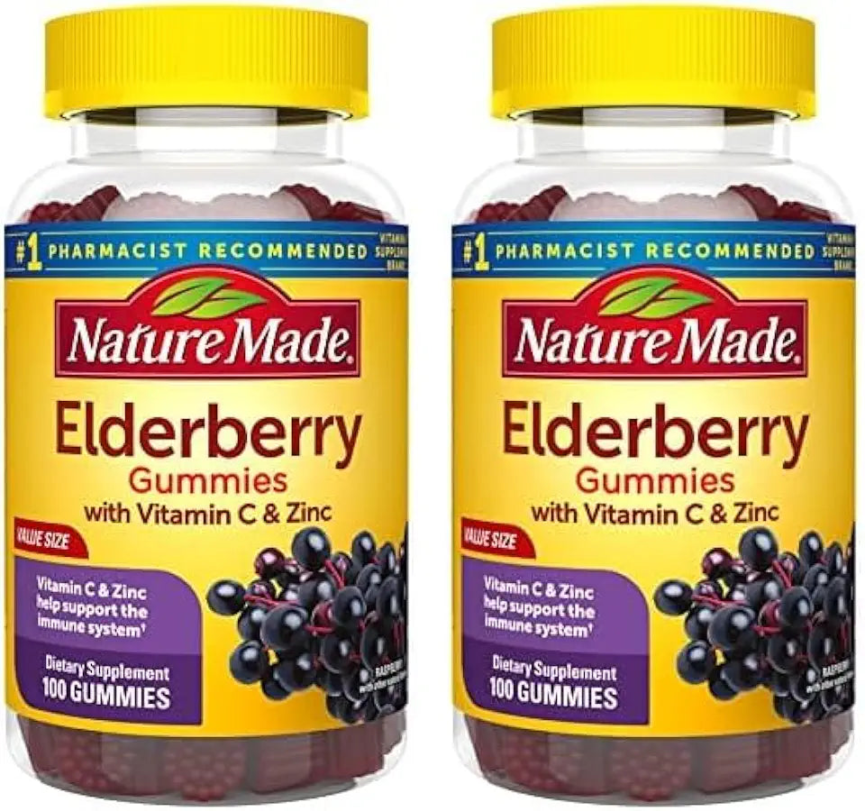 Elderberry with Vitamin C and Zinc 100 Gummies Dietary Supplement O317