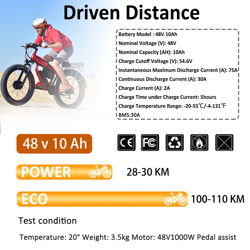 48V 10Ah Lithium Ebike Battery with Charger Q9023