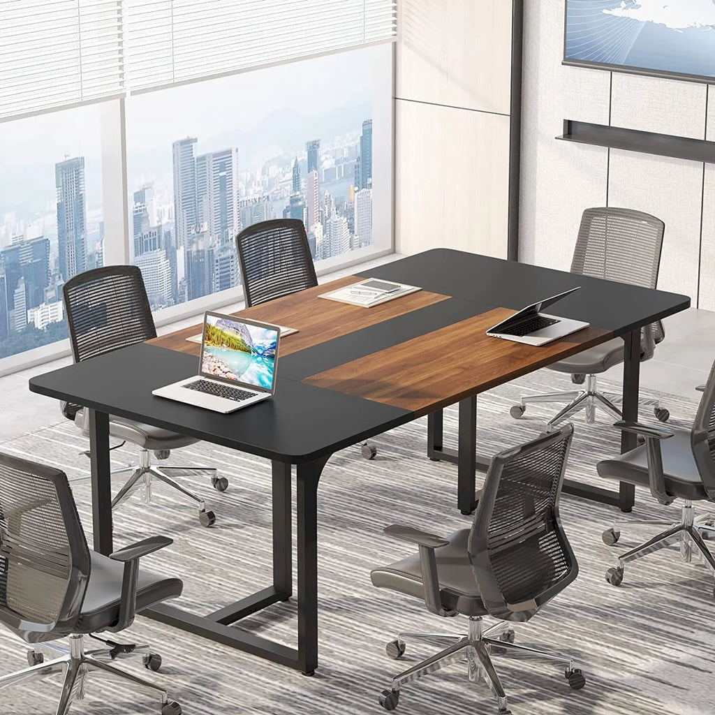 6FT Wood Metal Meeting Table Z68986