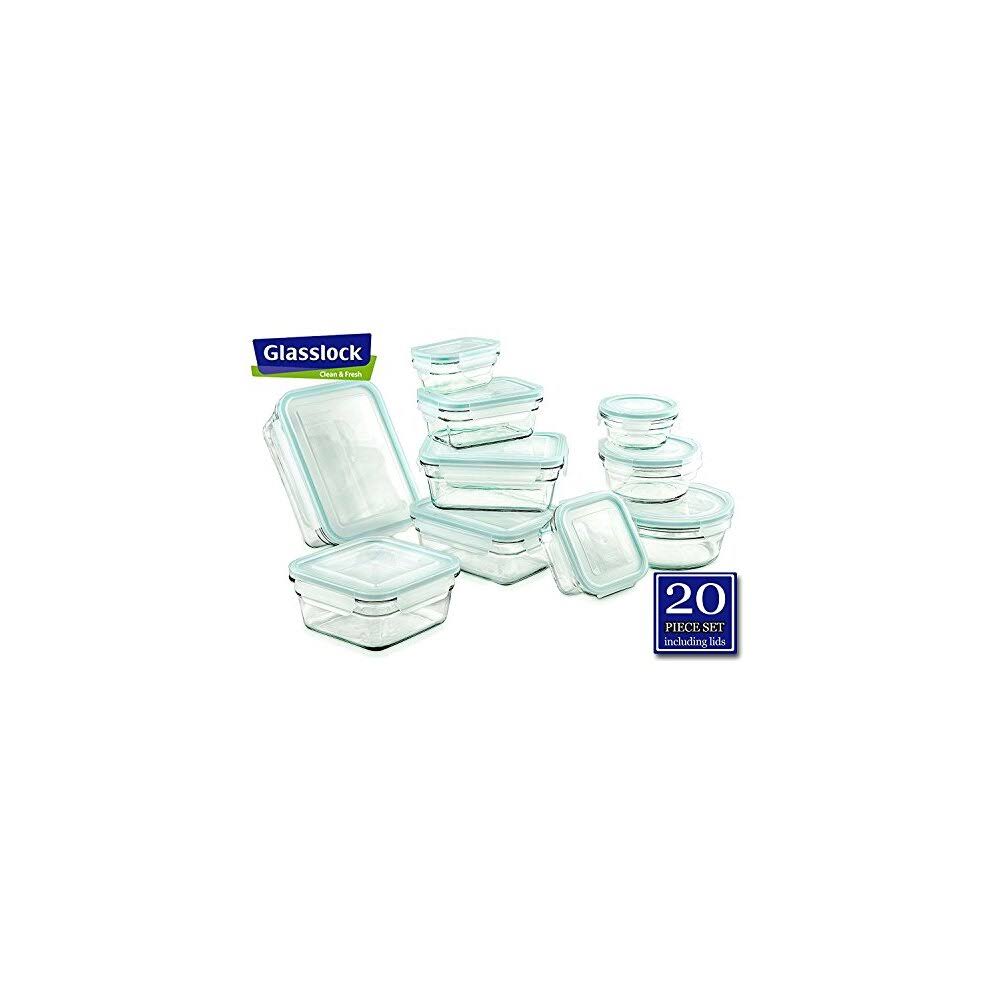 20pc Tempered Glass Storage Containers, Microwave & Oven Safe T45329