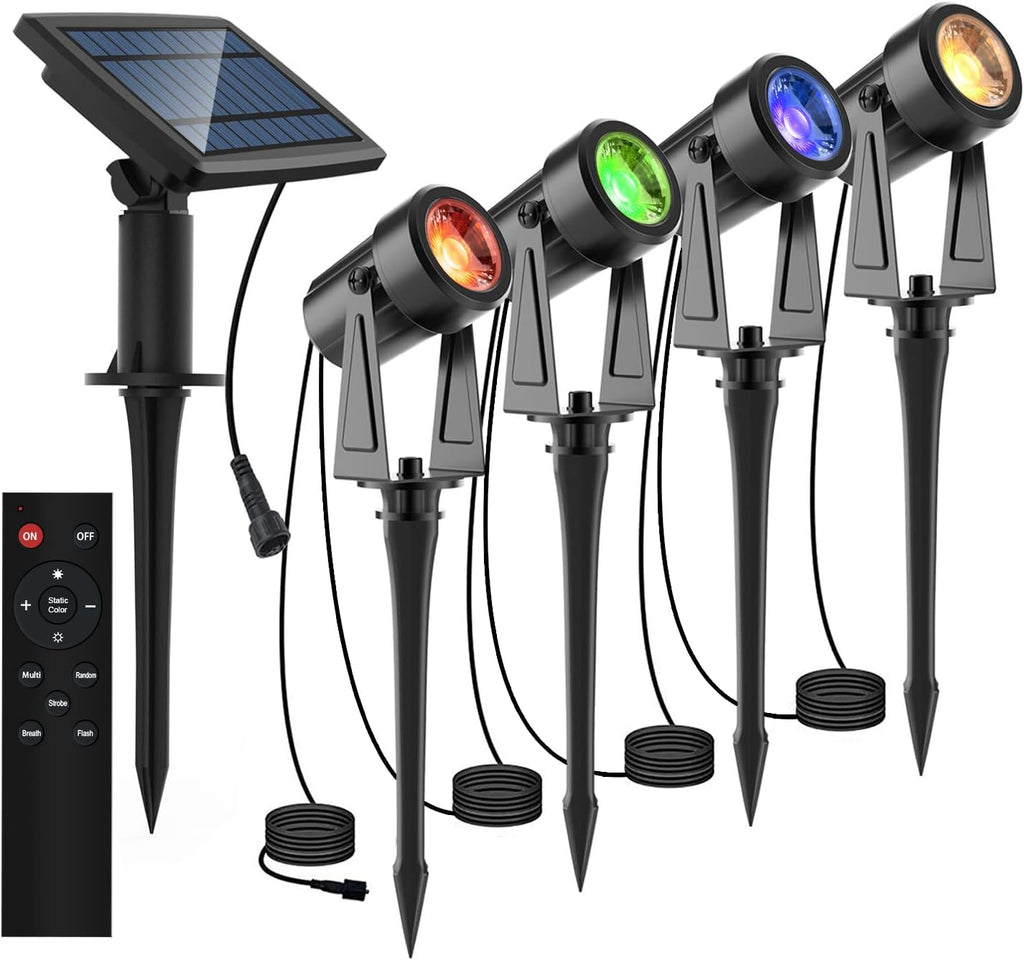 LED Solar Spotlights, 4-in-1, 4W, IP65 Waterproof W95688