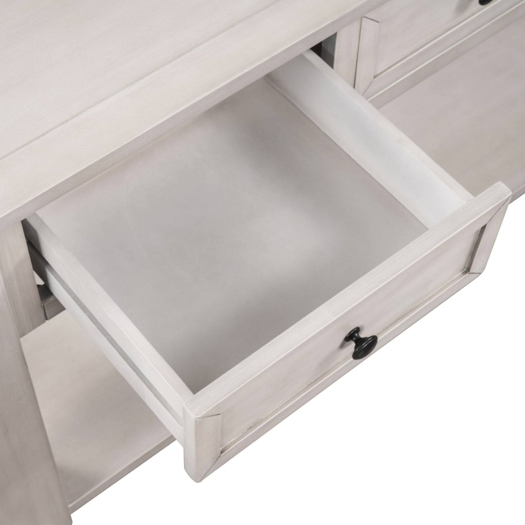 White 3 Drawer Console Table with Shelf Y907182