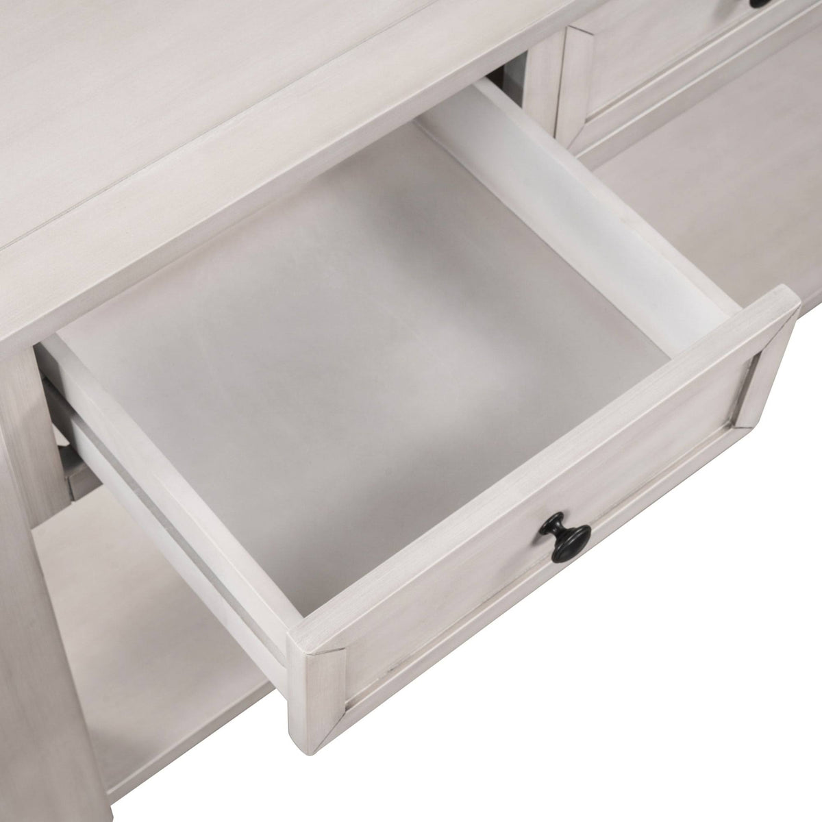 White 3 Drawer Console Table with Shelf Y907182