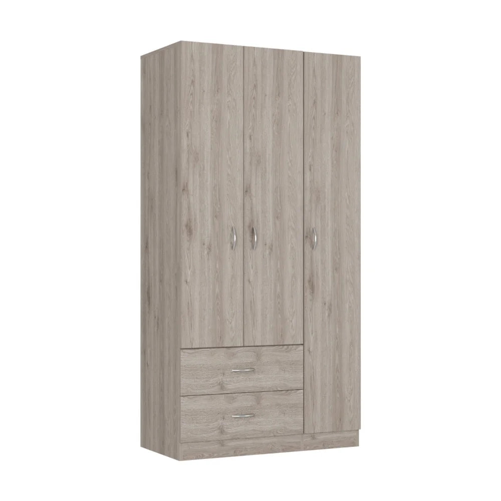 Light Gray Manufactured Wood Two Drawers Combo Dresser H610