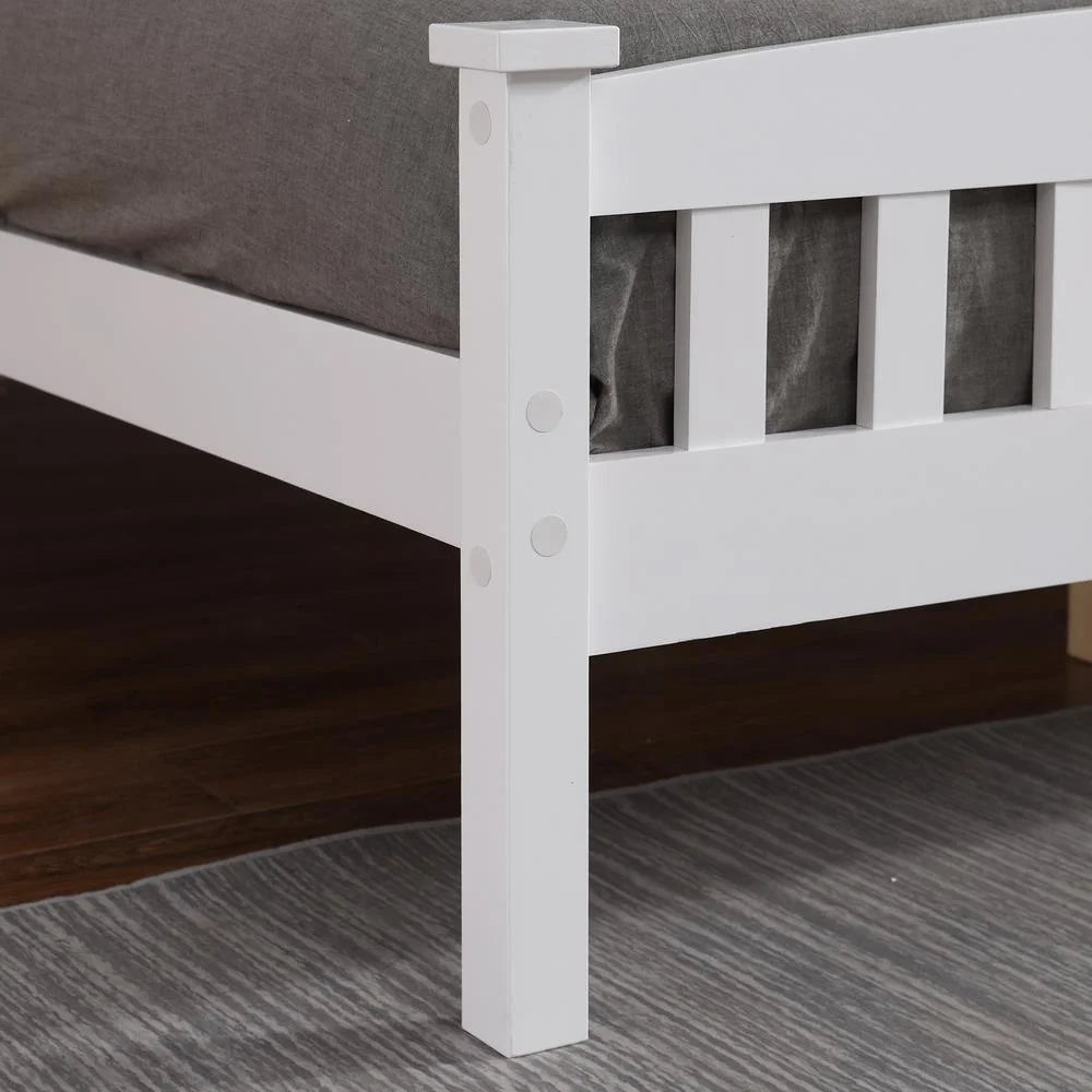 Full Solid Pine Wood Bed Frame with Wood Slats Y24057