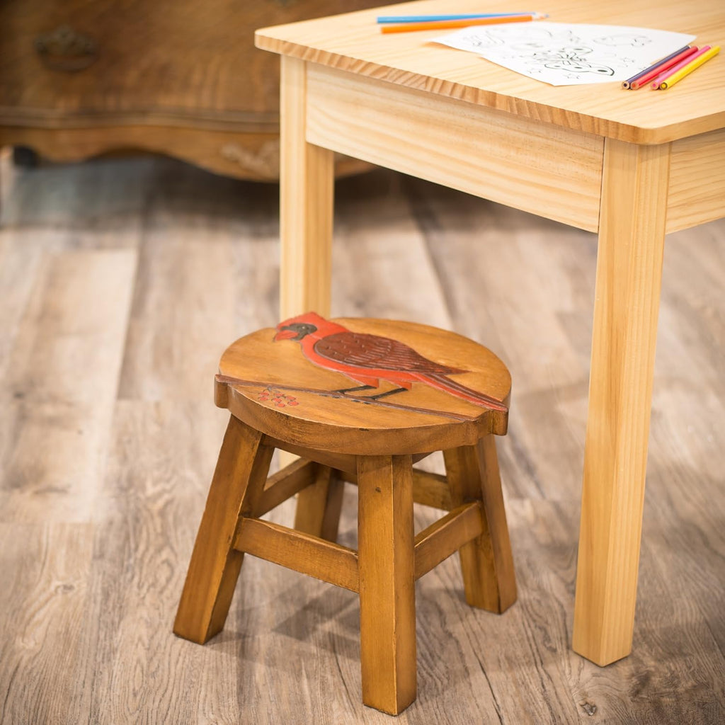 Hand Carved Acacia Hardwood Decorative Short Stool W72501