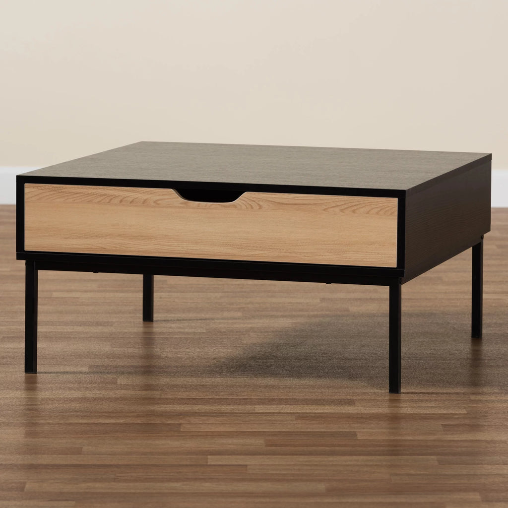 Modern Wood and Metal Square Coffee Table R7145