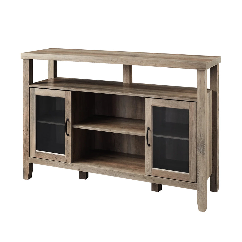 Grey Wash Glass Door Tall Buffet TV Stand J8593