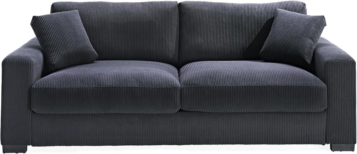 Corduroy Sofa with 2 Toss Pillows C1247