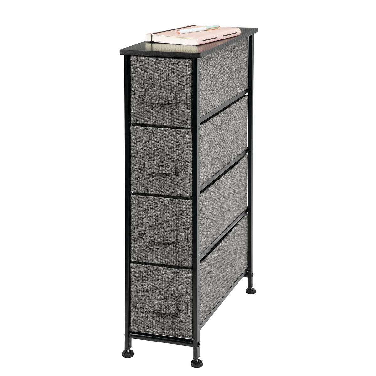 Narrow 4 Fabric Drawers Dresser Q23813