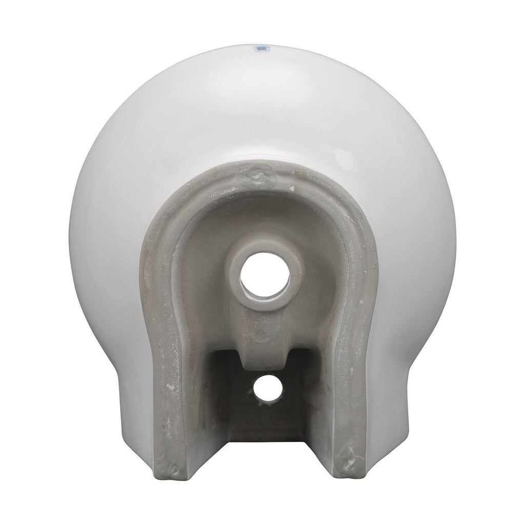 17x22 Round White Bathroom Sink with Overflow C9828