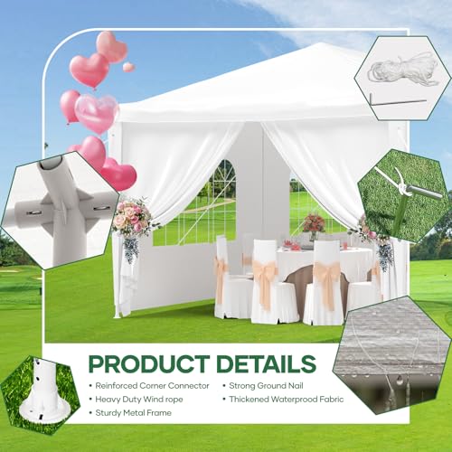 10'x30' White Party Tent with 8 Removable Sidewalls N13292