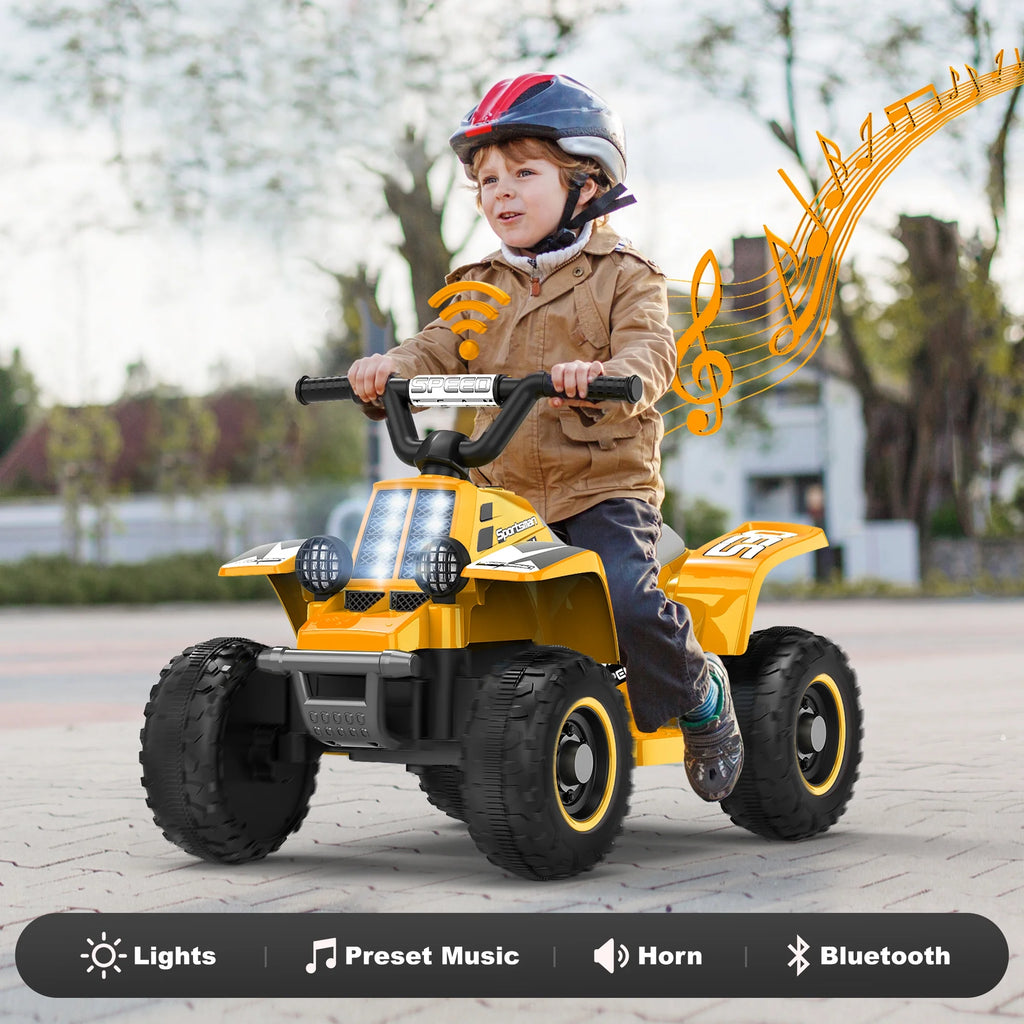 6V 7Ah Powered Ride on Toy Kids ATV Electric 4-Wheeler Quad Car Blue White L293810