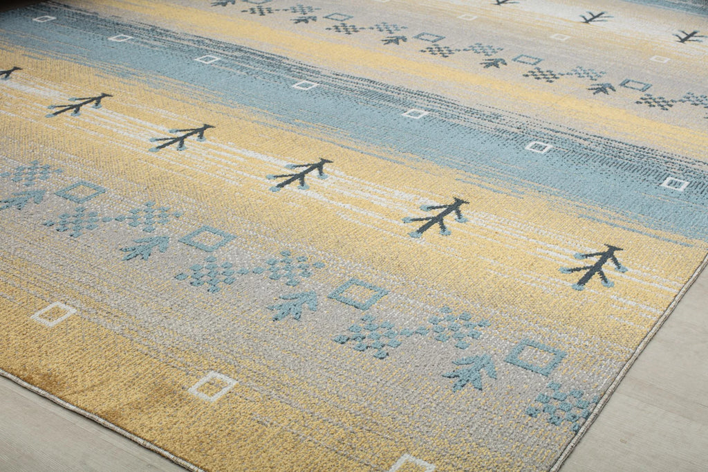 Yellow Tribal Bohemian Area Rug 2'6" x 4' Y393
