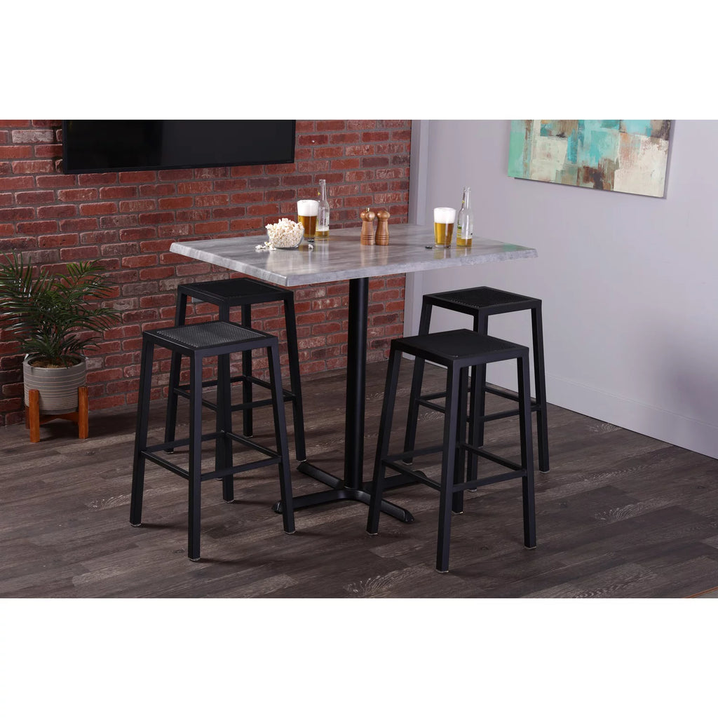 42" Black Square Table with White Ash Top K418206