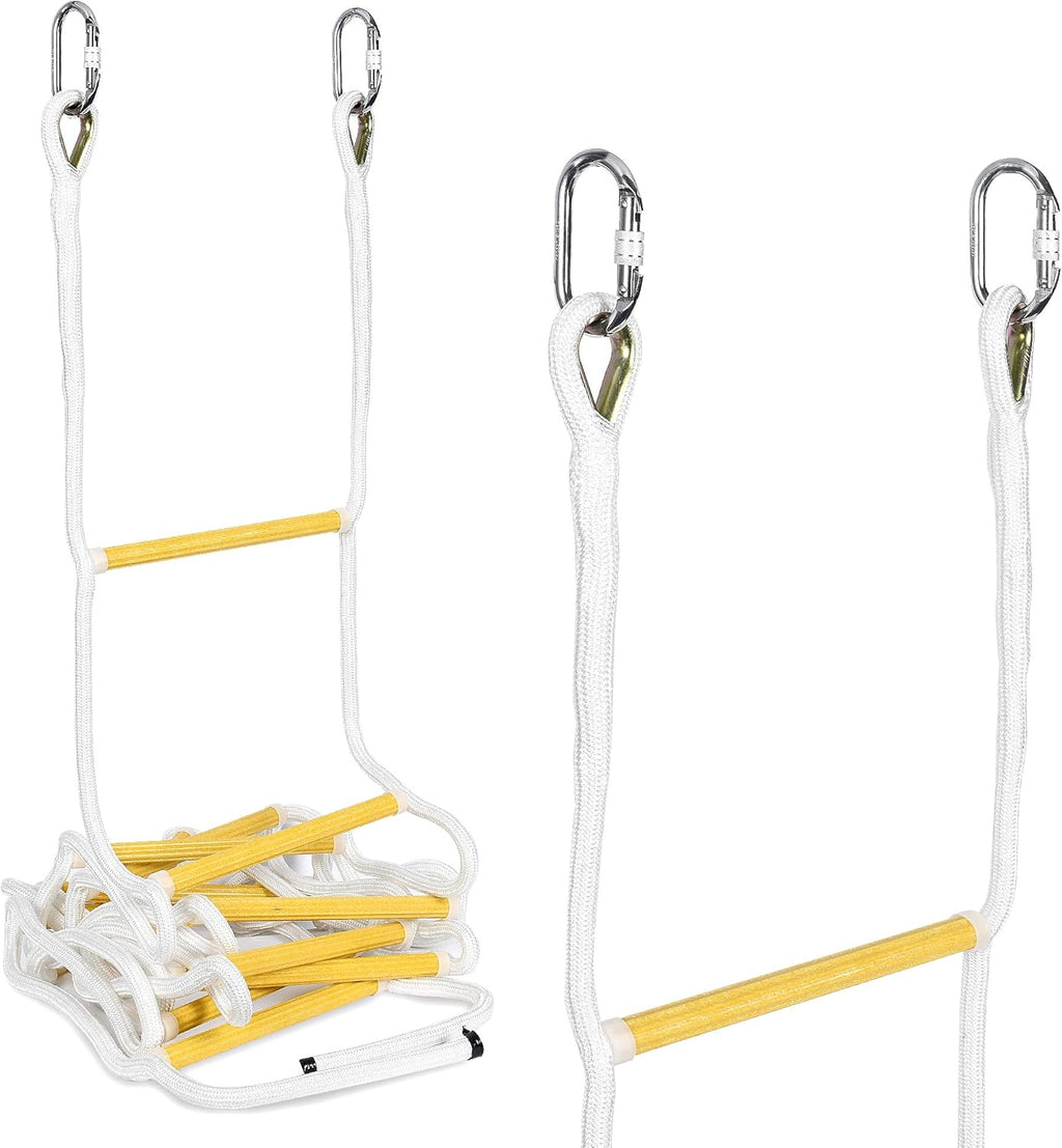13ft Weather Resistant Fire Escape Ladder with Hooks R103109