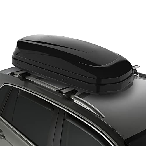Rooftop Cargo Box Carrier Car Top Storage Case, 110 Lbs, 53" L x 34" W x 15" H, 11 17 Cubic Ft., Textured Black R55292