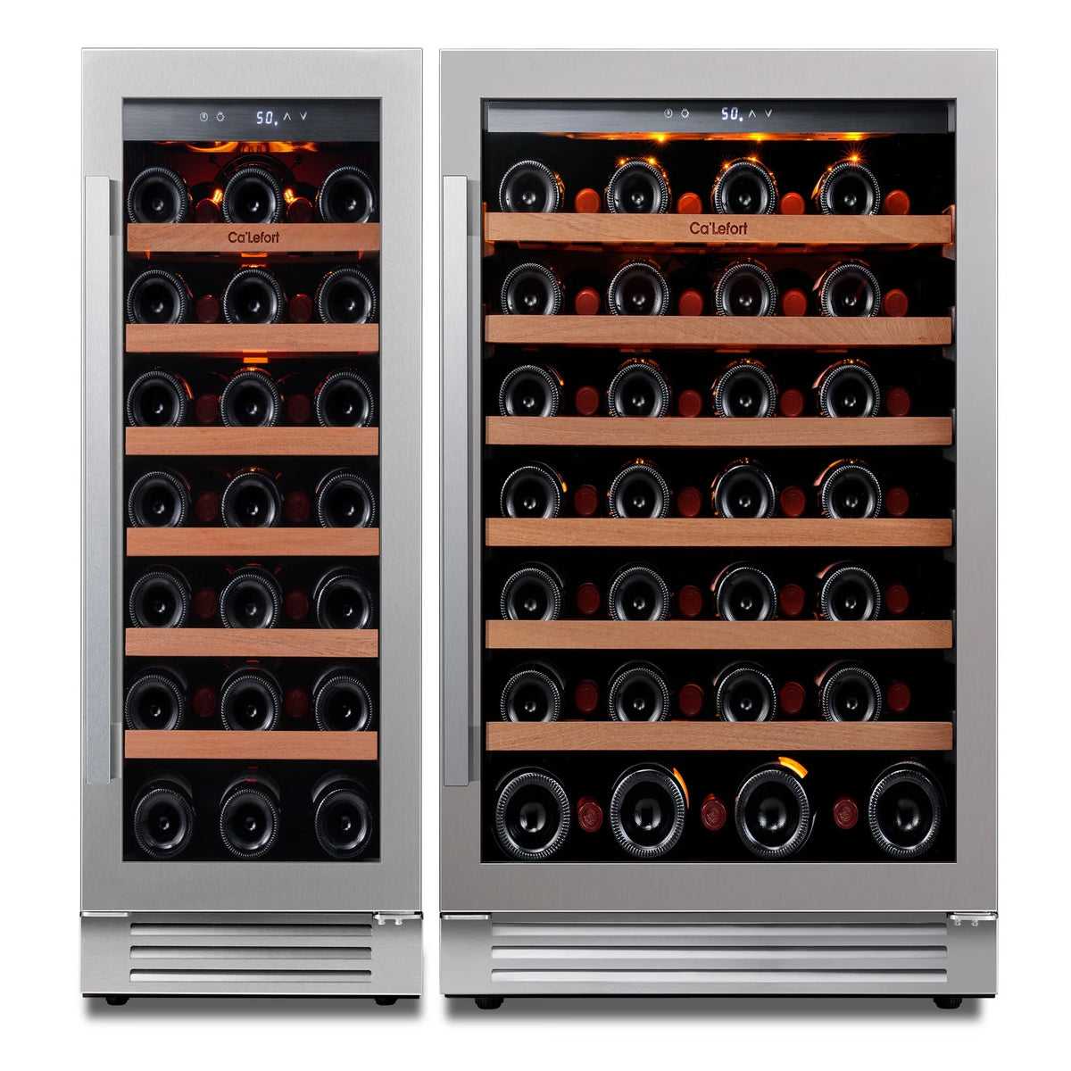 24 inch 54 Bottle Dual Zone Wine Cooler Refrigerator with Stainless Steel frame X423650