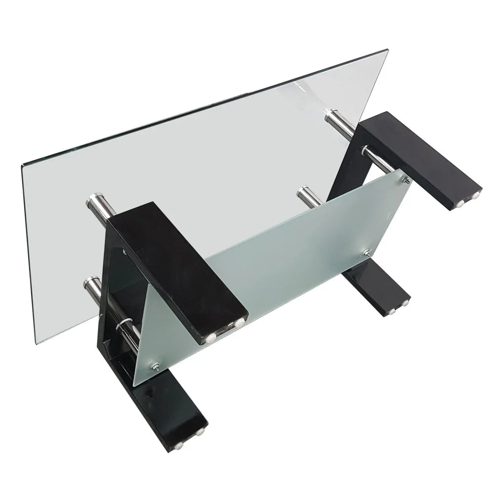 Black Rectangular Glass Top Coffee Table M6120