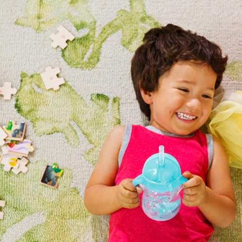 7 Ounce 2 Pack Blue/Green Weighted Straw Sippy Cup Q88448
