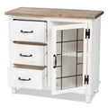 White Oak Brown 3-Drawer Wood Storage Cabinet S32388